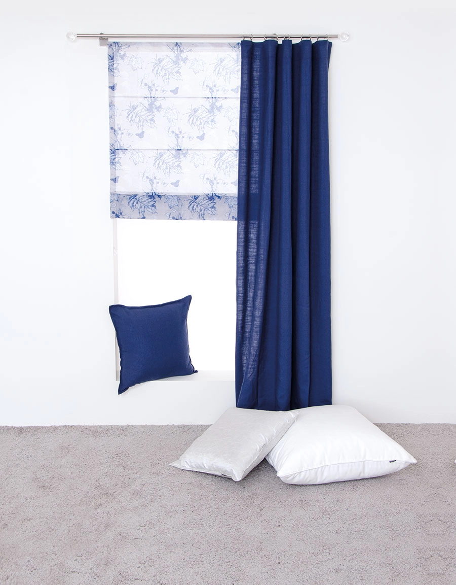 natur pull-up curtain and lina curtain