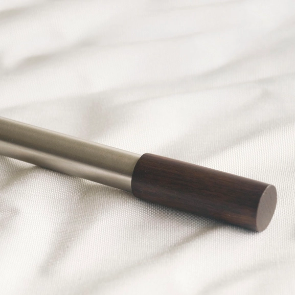 Gardinstång Cigar 18/20 mm, kaffe/rostfritt stål, reglerbar längd 130-240 cm