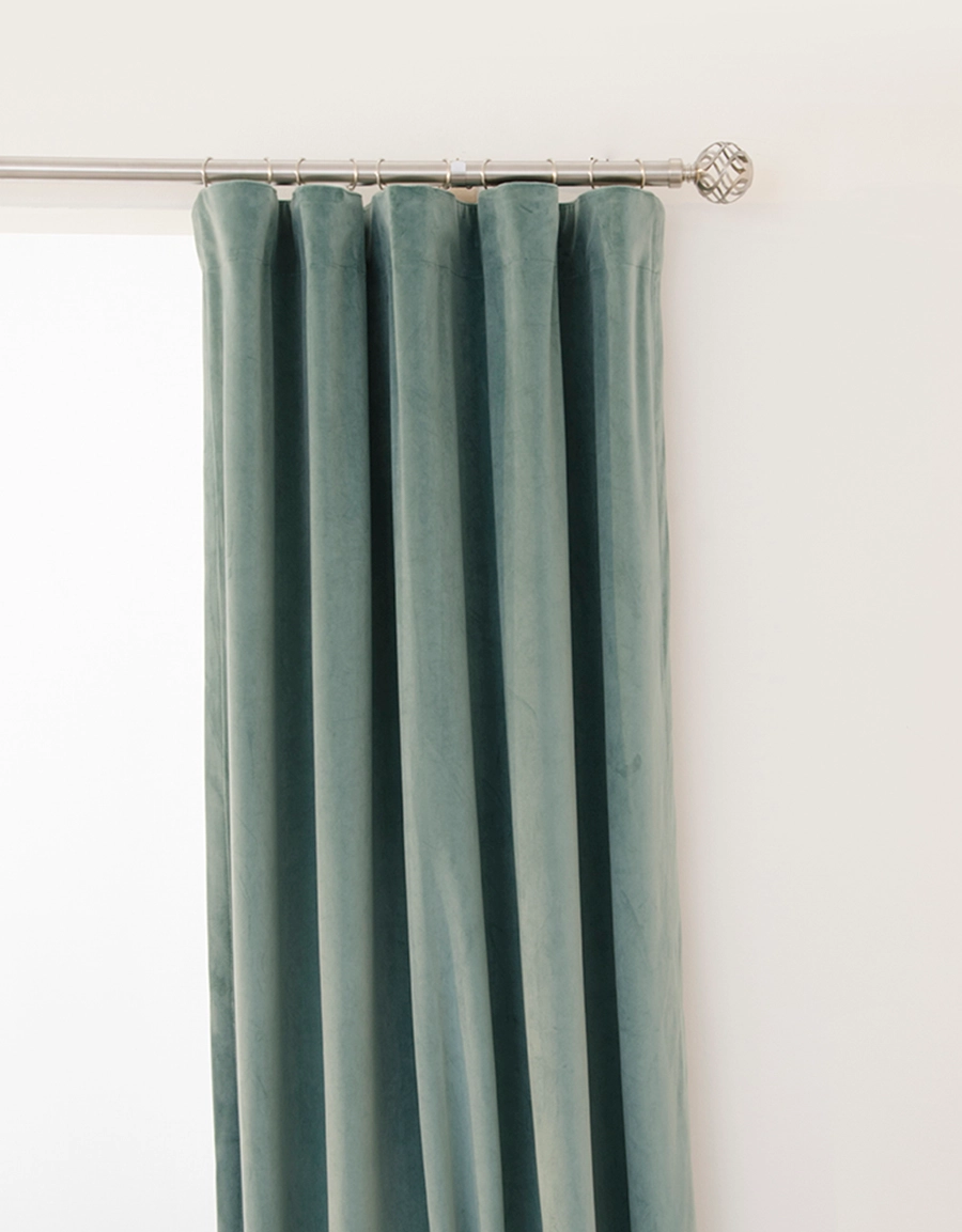 Velvet curtain LJUVA, muted green