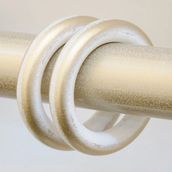 Wooden curtain ring gold for 50 mm rod hastahome
