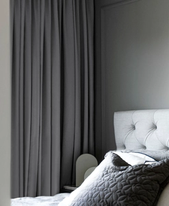 Flame retardant curtain LUTON, grey, made-to-measure