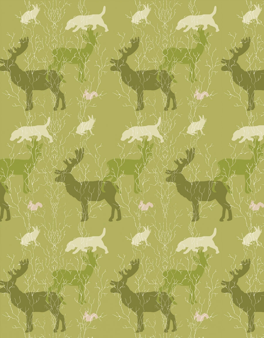 Rullgardin Fauna, grön