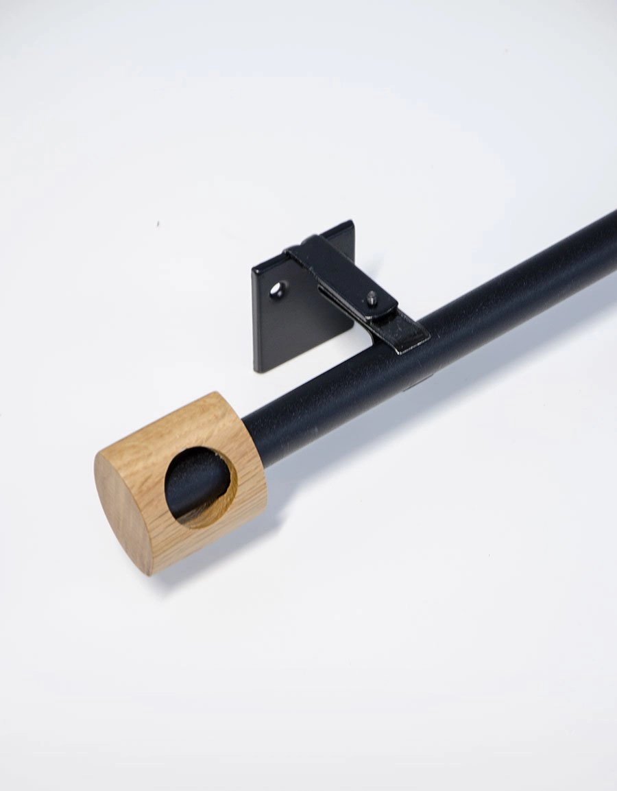 Vision curtain rod oak black