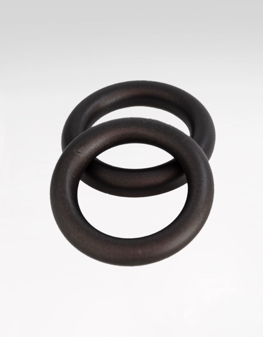 Wooden curtain ring, earthy brown, 10 pcs