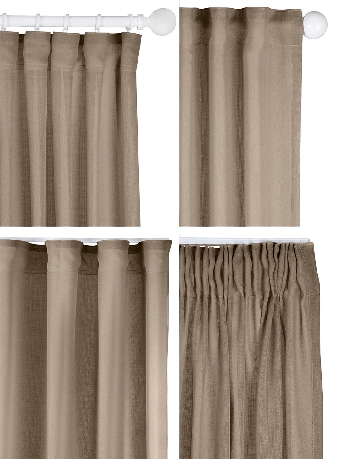 Upphängningssätt för gardin Vilja brun
