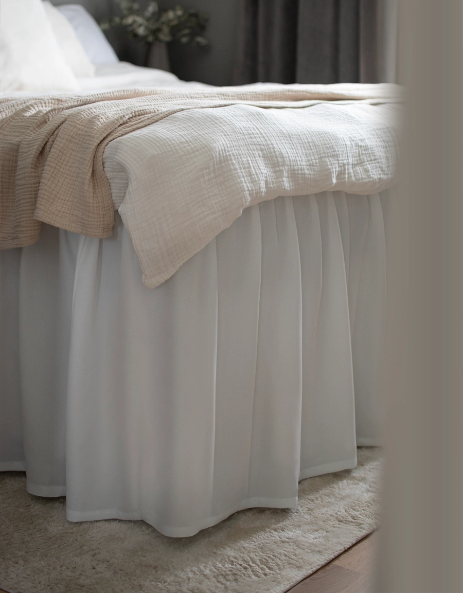 White bed skirt
