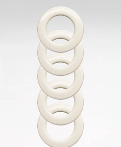 Plastic eyelets for 26–28 mm curtain rod, warm white