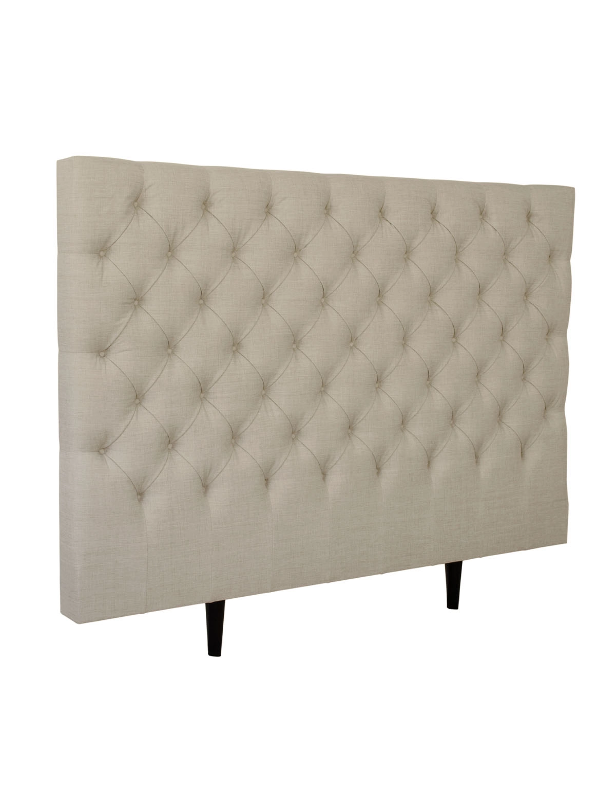 Beige sänggavel med knappar