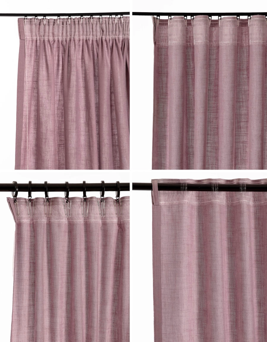 Olika upphängningsätt gardin Lina