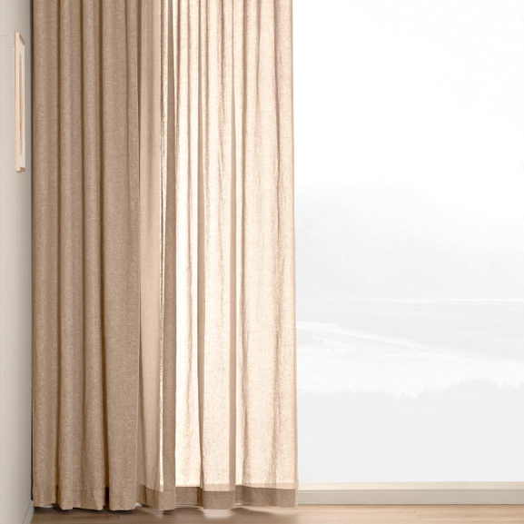 Nougatfärgad, skir gardin