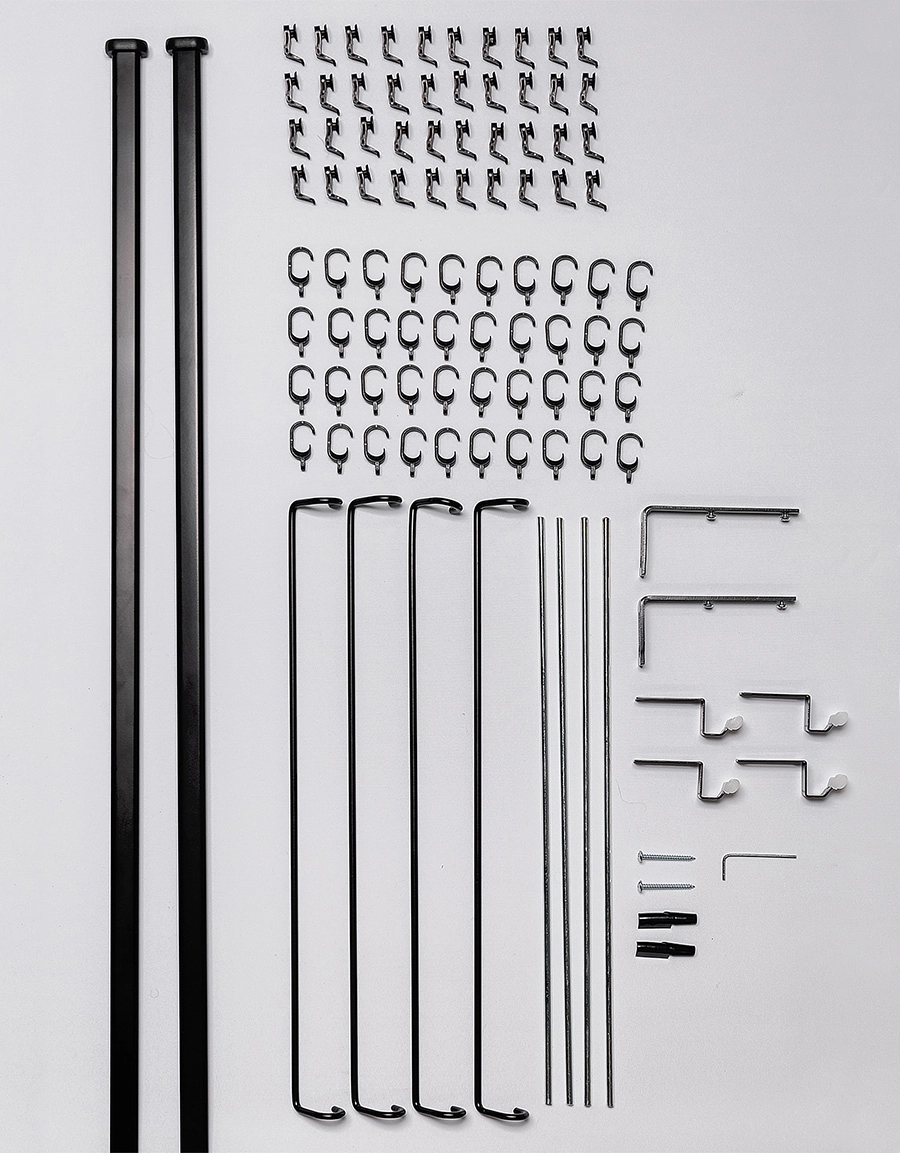 Gardinstång Modena, allt som ingår i förpackningen