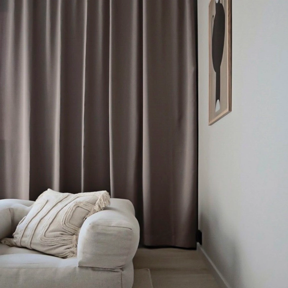 Flame retardant curtain HAWICK, brown, made-to-measure