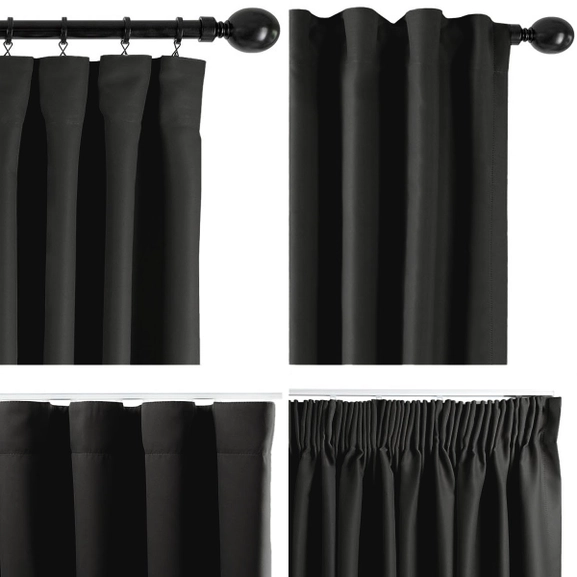 Upphängningssätt för gardin Dokie svart