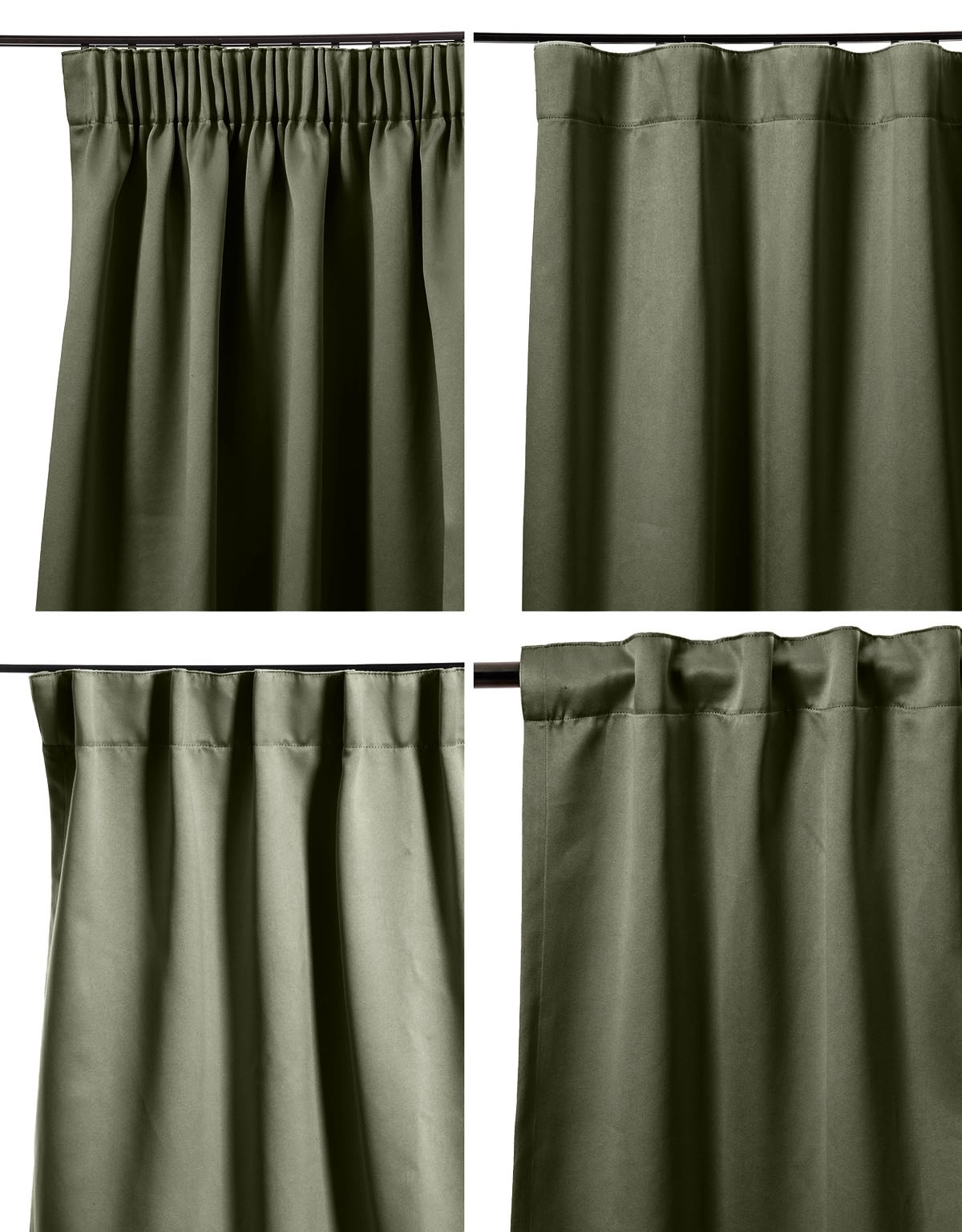 Upphängningssätt för gardin Stilla mörkgrön