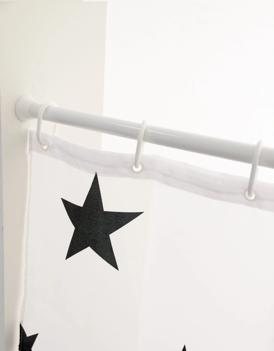 Shower curtain rod white painted aluminum, adjustable Ø20 mm