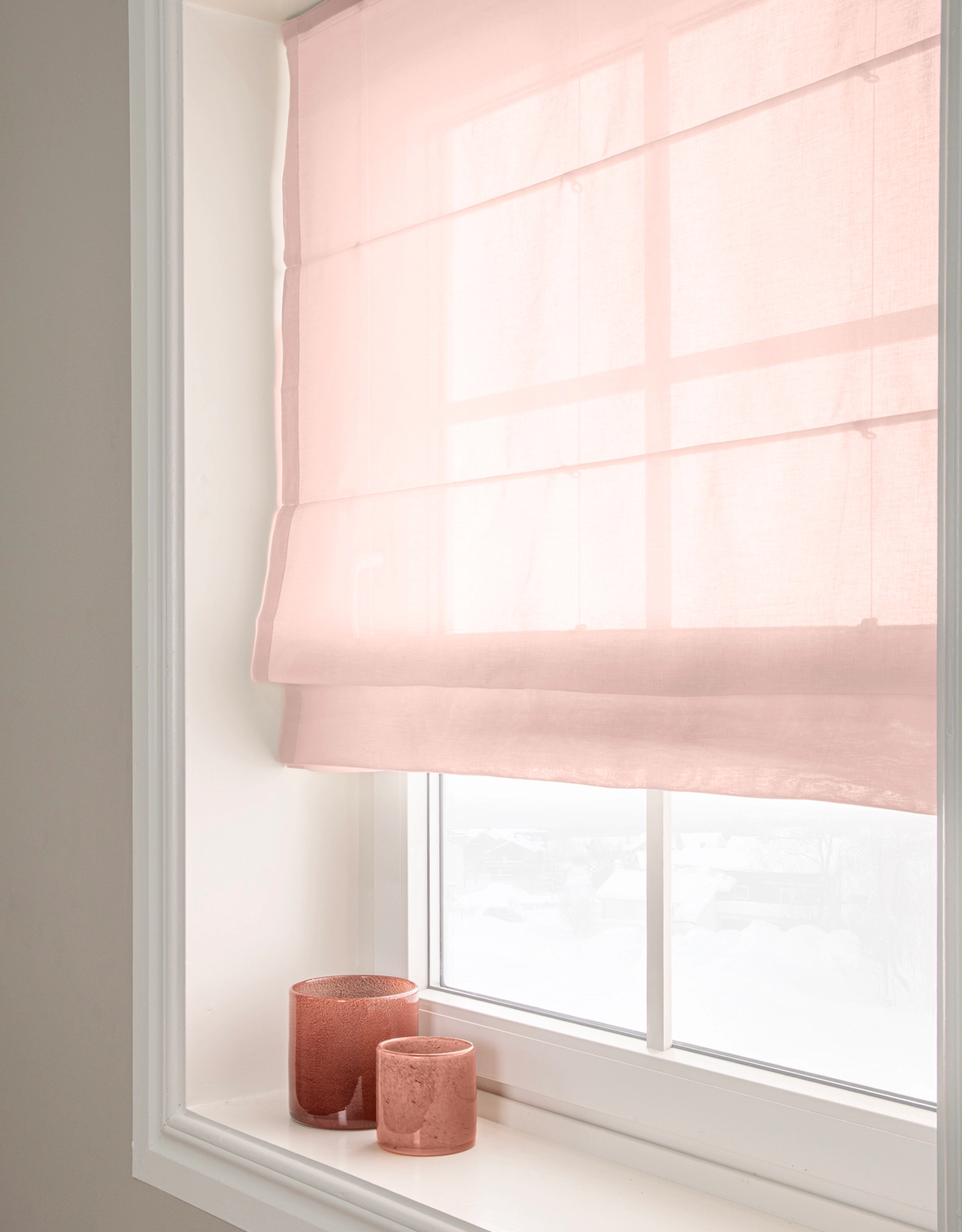 Transparent hissgardin Viska rosa