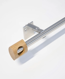 Vision curtain rod oak stainless steel