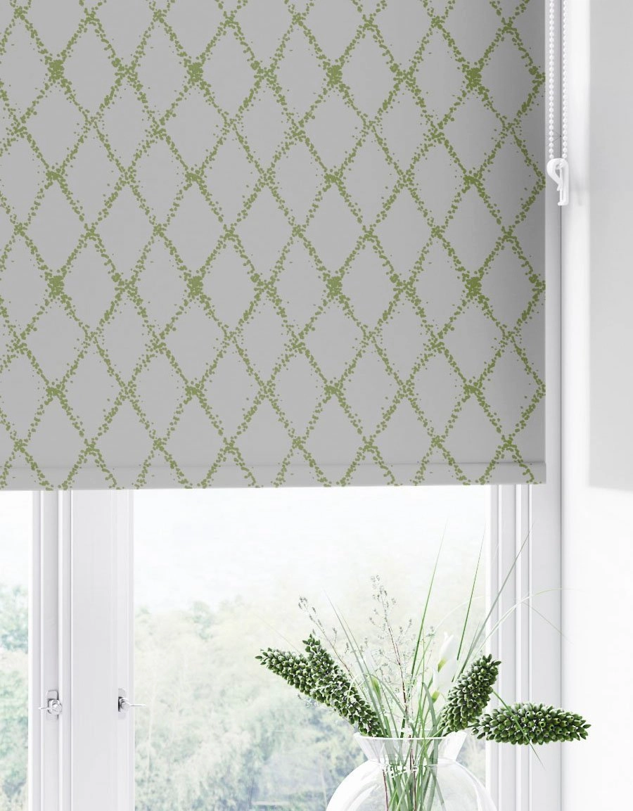 Elisa blackout roller blind, made-to-measure, gray/green