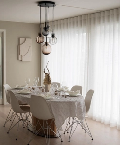 Gardin Minna, vit, med stansat rutmönster