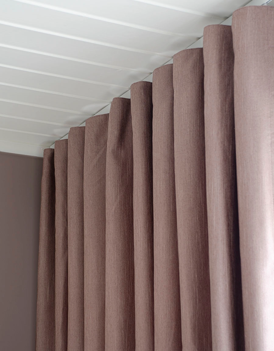 Made-to-measure curtain COOLA, shading curtain (80% blackout), brown/pink