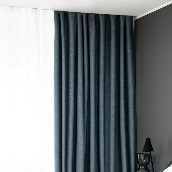 Made-to-measure curtain VILA, blackout, blue