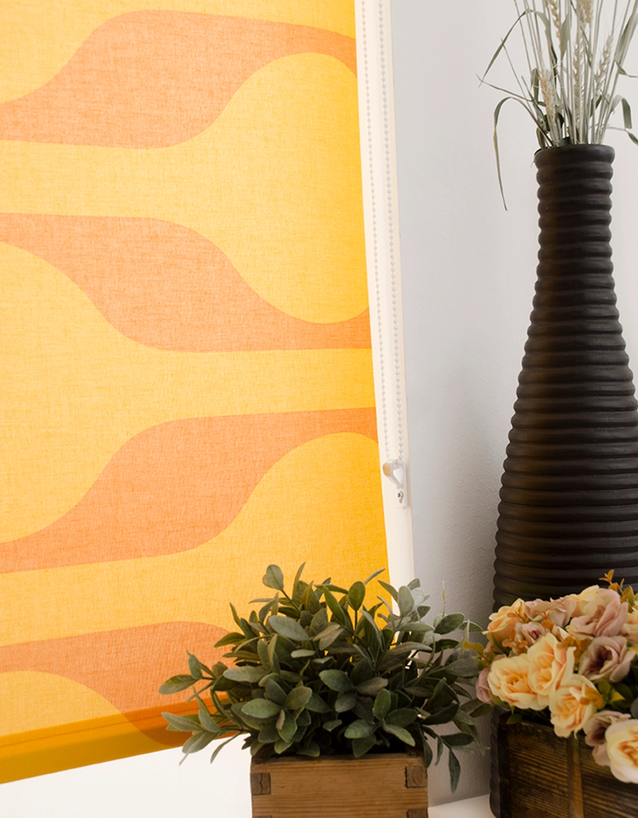 Rullgardin gul, måttillverkad, Hasta