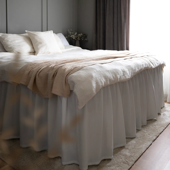 Sängkappa för kontinentalsäng, vit
