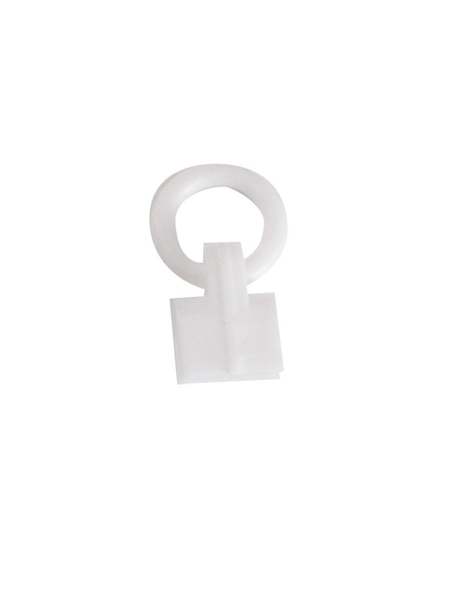 Pull-up curtain ring with child-safety function, white plastic