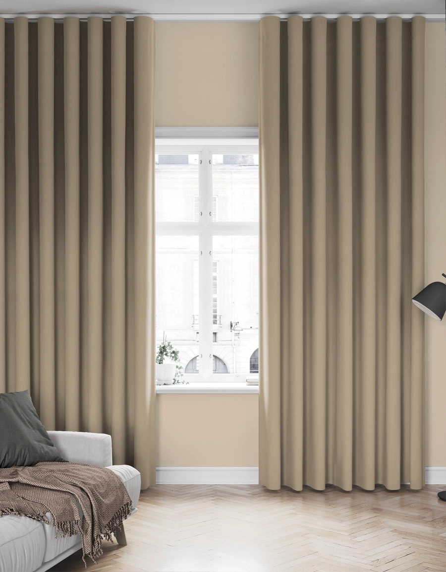 Made-to-measure hotel curtain Svala, dim-out, beige