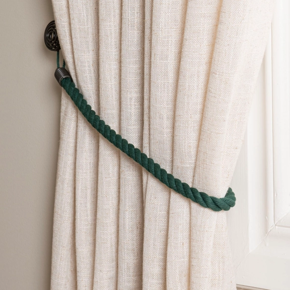 Grönt gardinomtag i flätad bomull