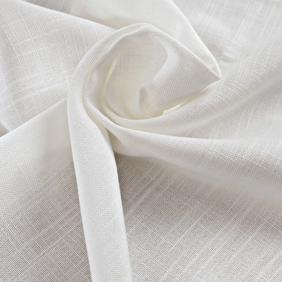 Gardin Lina i vitt, närbild väv