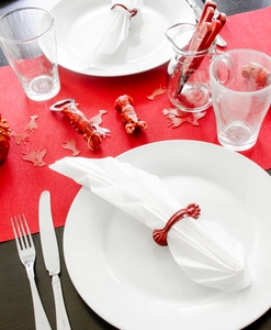 Decorative clamp and napkin ring, red, Hasta