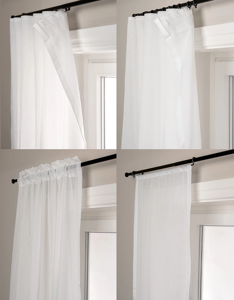 Olika upphängningssätt på gardinstång Modena