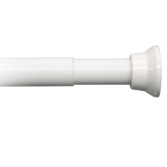 Shower curtain rod white painted aluminum, adjustable Ø20 mm