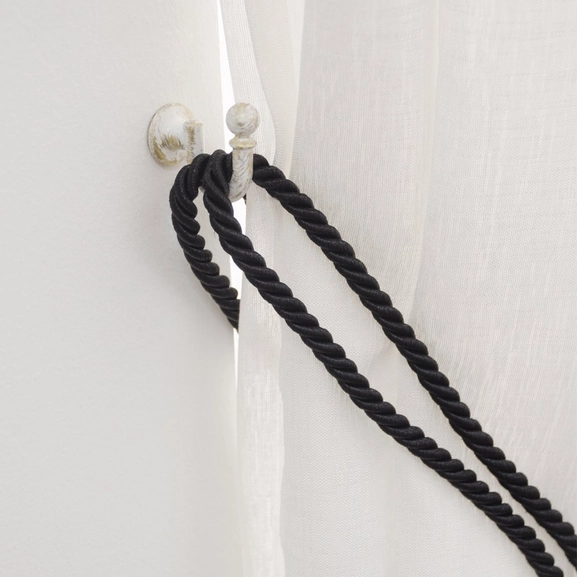 Tieback hook for curtain tieback, classic, white gold