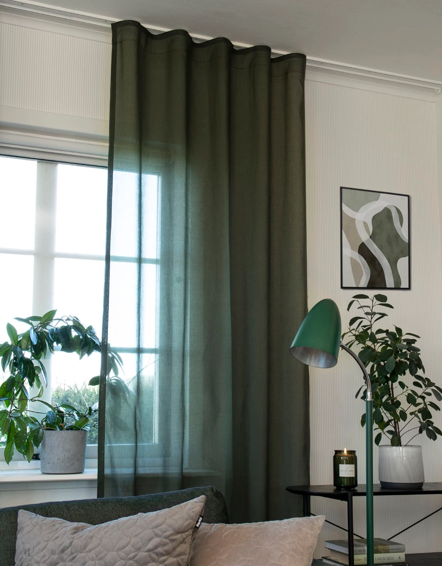 Gardin Viska grön voile transparent