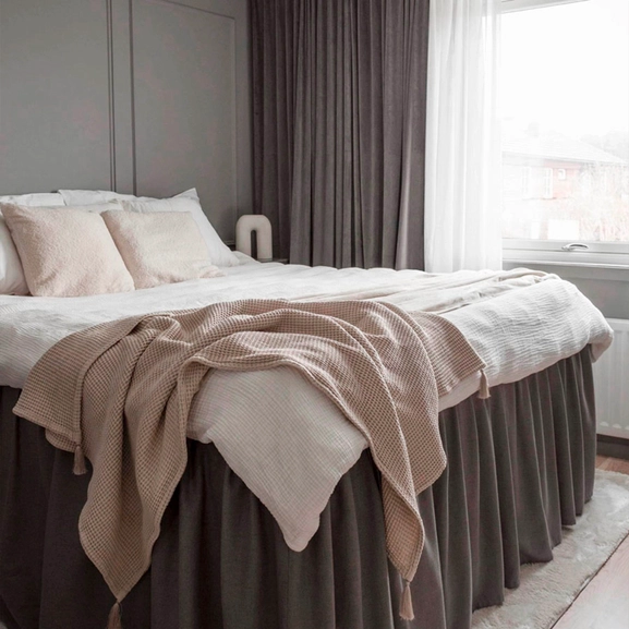 Dark grey bed skirt