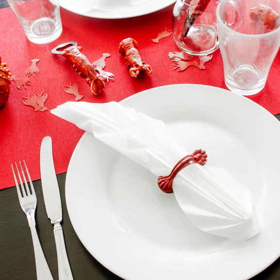 Decorative clamp and napkin ring, red, Hasta