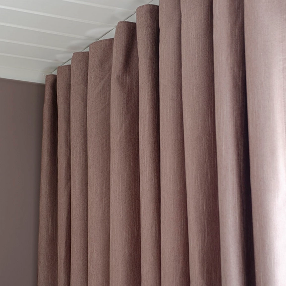 Made-to-measure curtain COOLA, shading curtain (80% blackout), brown/pink