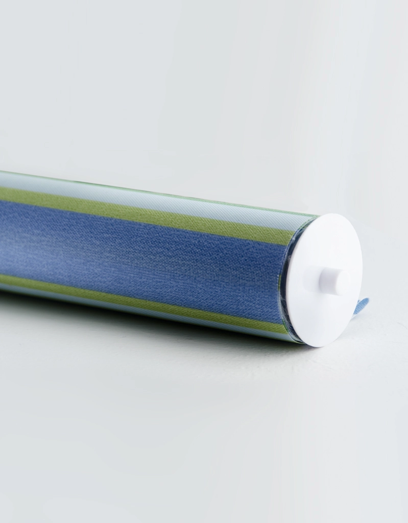 Rullgardin Stripe, blå/grön, måttillverkad