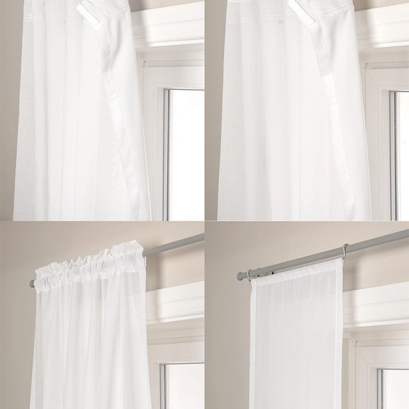 Olika upphängningssätt på gardinstång Modena