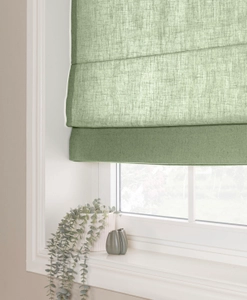 Grön hissgardin i linneblandning