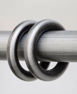 Gardinring i trä, Silver, för 50 mm stång