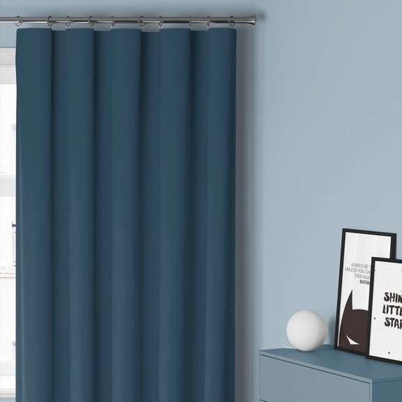 Made-to-measure curtain DOKIE, blackout 95%, blue