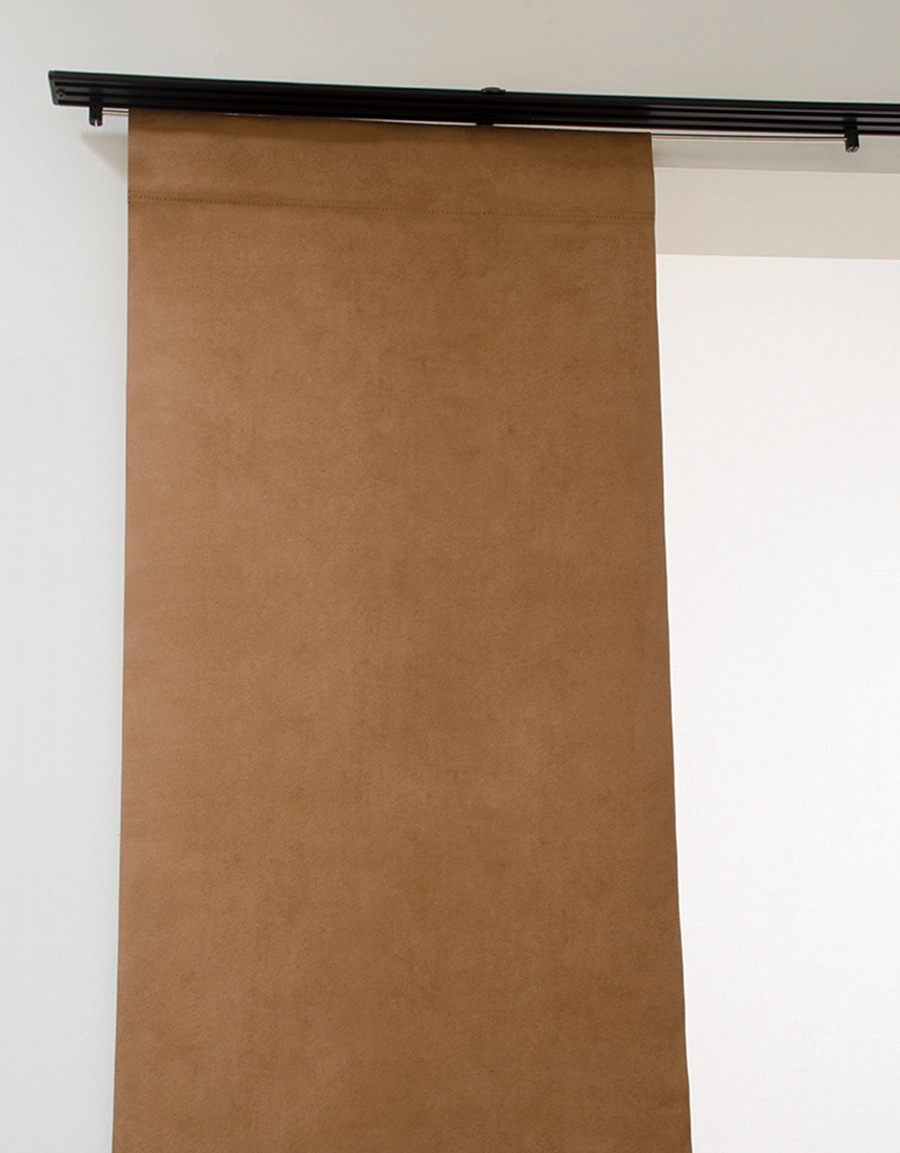 Panelgardin Topaz, brun, panelskena, Hasta