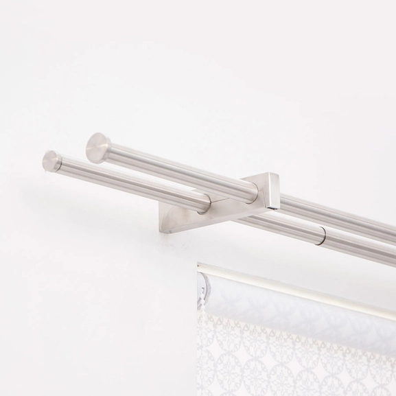 Architect double curtain rod stainless steel