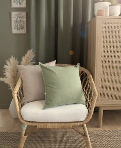 Kuddfodral Lina grön och Coola beige