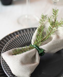 Servettring och dekorklämma, grön