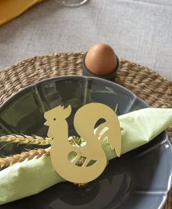 Servettring med figur, tupp, mässing