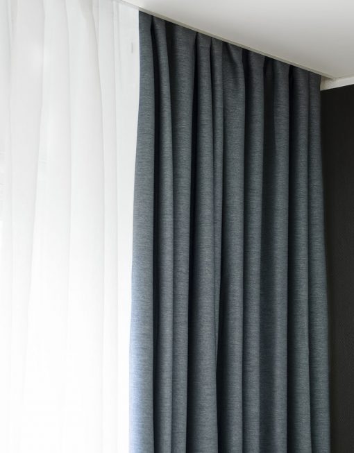 Hotellgardin blå måttillverkad mörkläggande Hasta
